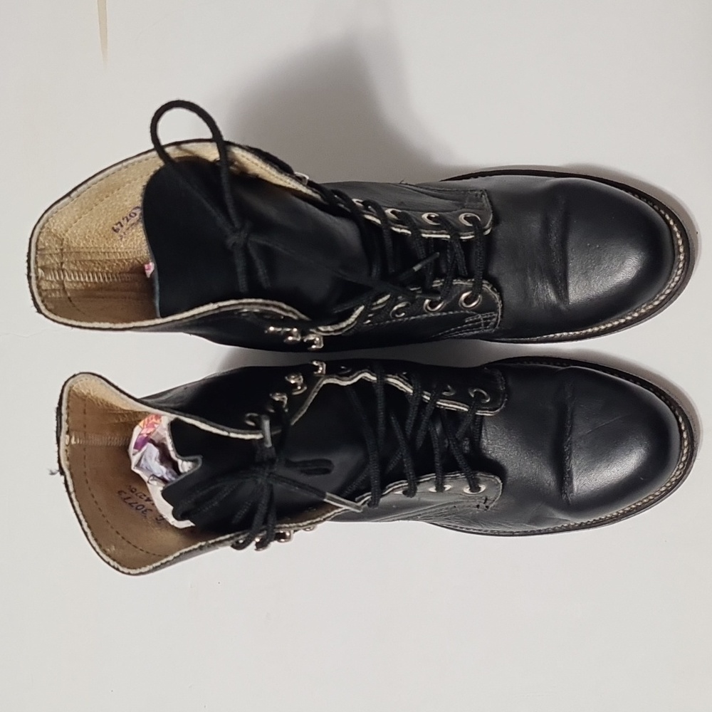 Boulet Women’s Leather Cowboy Kiltie Western Packer Biltrite sole boots black 5